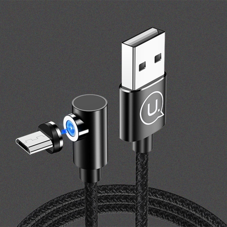 

USAMS US-SJ446 U54 USB to Micro USB Right-angle Aluminum Alloy Magnetic Charging Cable, Length: 1m(Black)