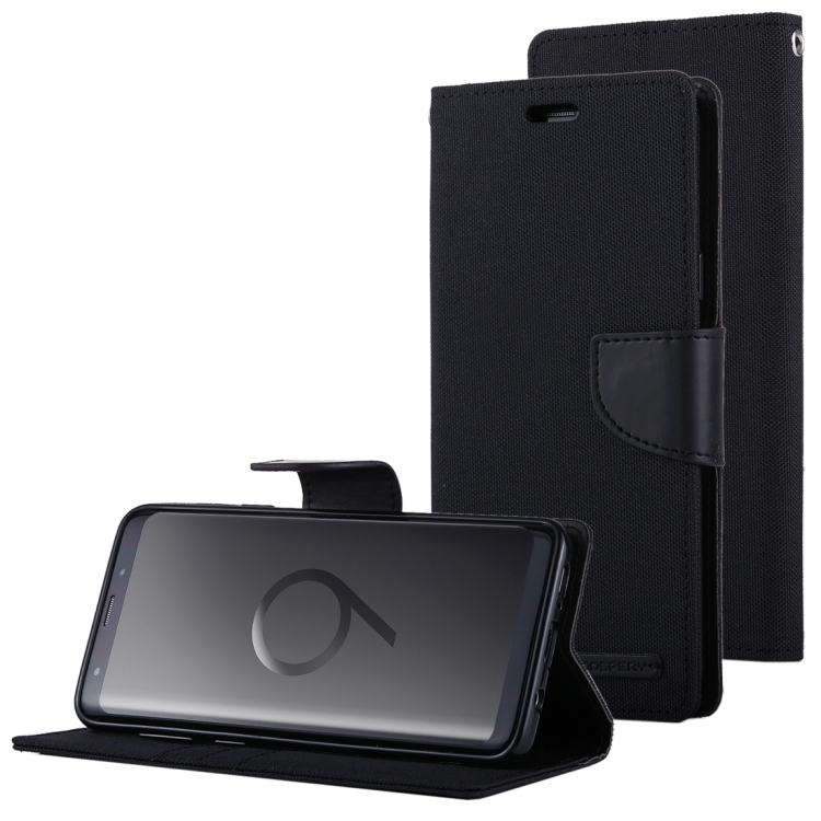 

GOOSPERY CANVAS DIARY for Galaxy S9 Canvas Texture Horizontal Flip Leather Case with Holder & Card Slots & Wallet(Black)
