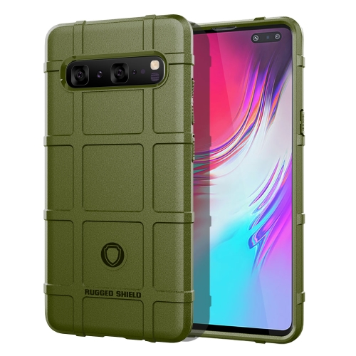 

Shockproof Rugged Shield Full Coverage Protective Silicone Case for Galaxy S10 5G(Army Green)