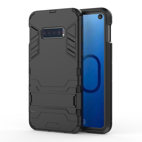 

Shockproof PC + TPU Case for Galaxy S10e, with Holder(Black)