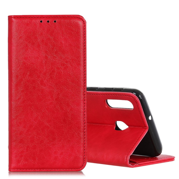 

Magnetic Retro Crazy Horse Texture Horizontal Flip Leather Case for Galaxy A20, with Holder & Card Slots & Photo Frame(Red)