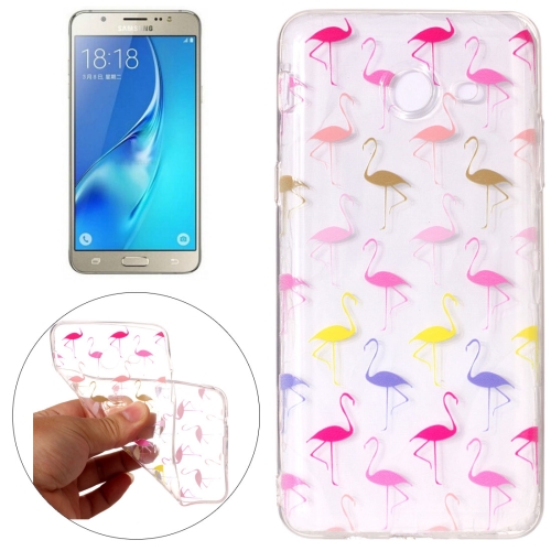 

For Galaxy J5 (2017) (US Version) Multicolor Flamingo Pattern Embossment TPU Protective Back Cover Case