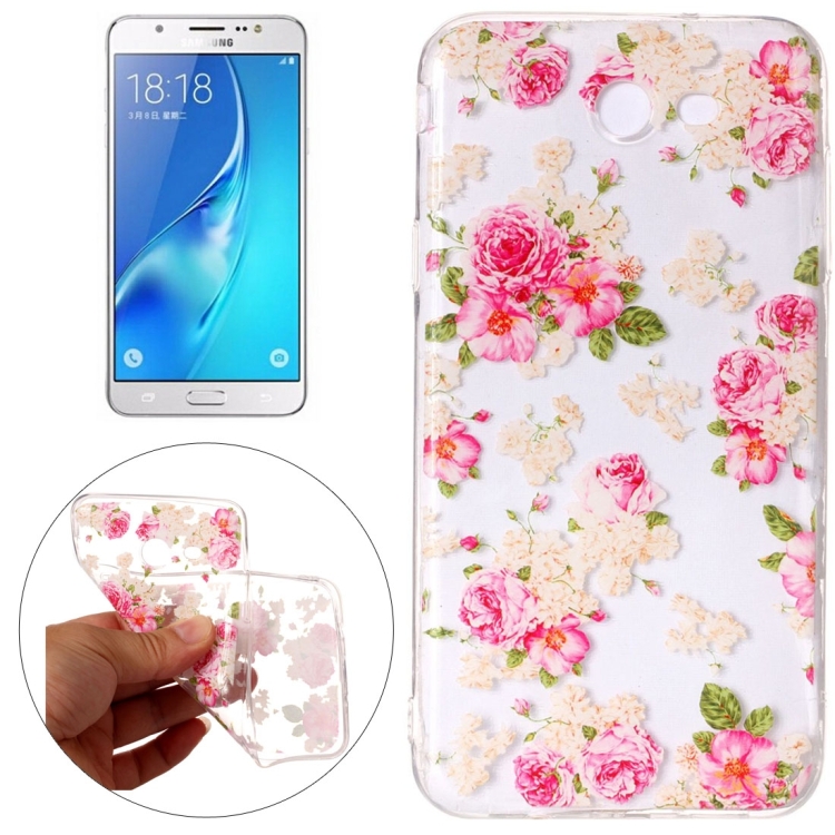 

For Galaxy J7 (2017) (US Version) Roses Pattern Embossment TPU Protective Back Cover Case