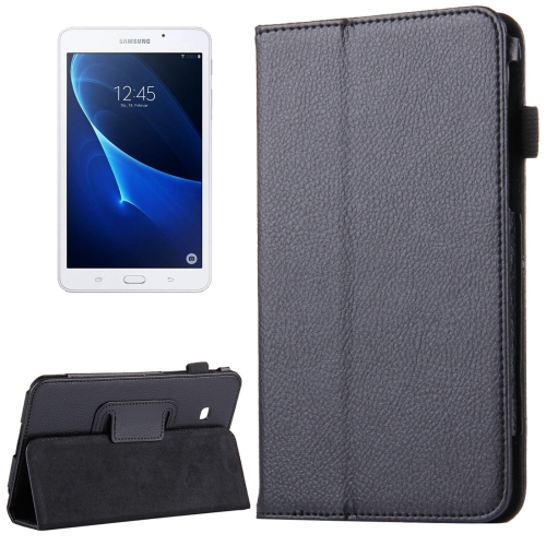 

For Galaxy Tab A 7.0 / T280 Litchi Texture Magnetic Horizontal Flip Leather Case with Holder(Black)