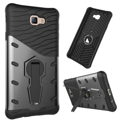 

For Galaxy J7 Prime & On7(2016) / G610 Shock-Resistant 360 Degree Spin Tough Armor TPU + PC Combination Case with Holder(Black)