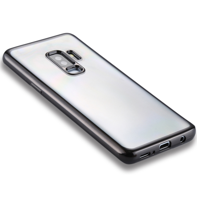 

For Galaxy S9+ Electroplating Side TPU Protective Back Cover Case(Black)