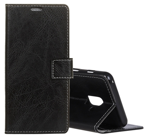 

For Galaxy A6 (2018) Retro Crazy Horse Texture Horizontal Flip Leather Case with Holder & Card Slots & Wallet & Photo Frame(Black)