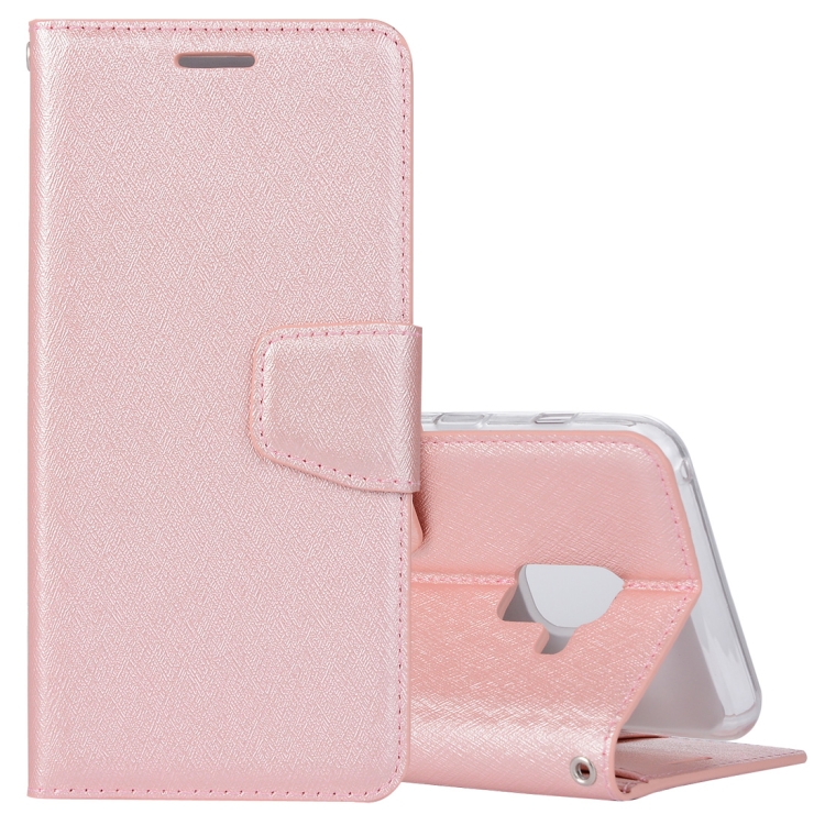 

Silk Texture Horizontal Flip Leather Case for Galaxy A6 (2018), with Holder & Card slots & Wallet & Photo Frame(Rose Gold)