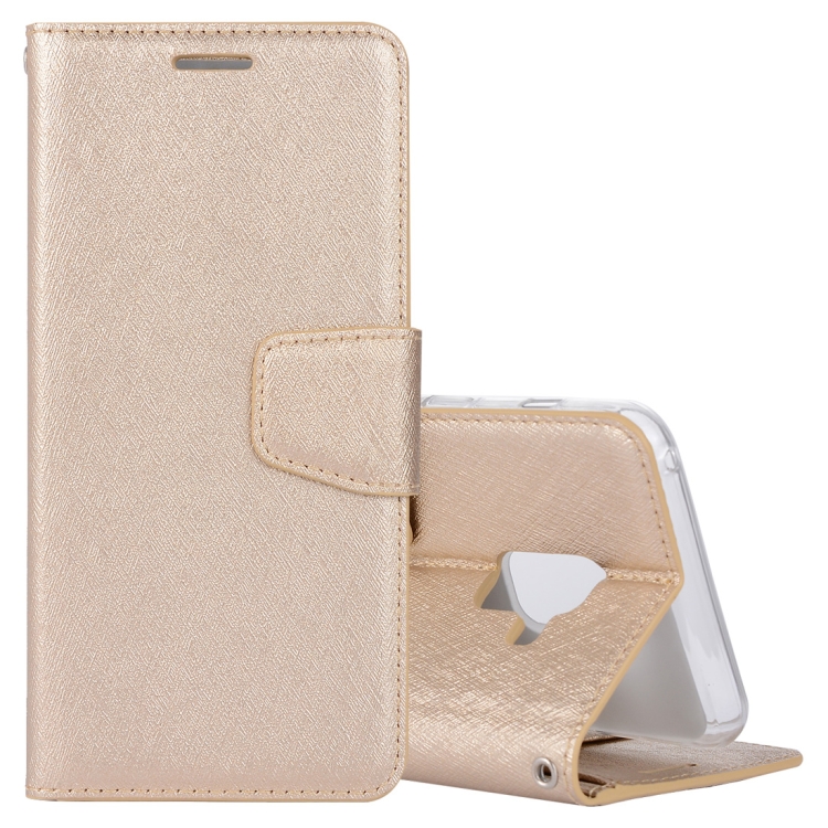 

Silk Texture Horizontal Flip Leather Case for Galaxy A6+ (2018), with Holder & Card slots & Wallet & Photo Frame (Gold)