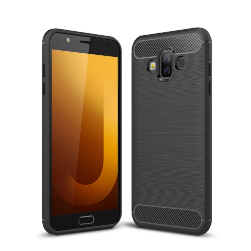

Brushed Texture Carbon Fiber Shockproof TPU Case for Galaxy J7 Duo(Black)