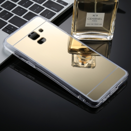 

For Galaxy A8 (2018) Acrylic + TPU Electroplating Mirror Protective Back Cover Case(Gold)