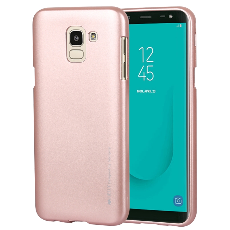 

GOOSPERY I JELLY METAL Shockproof Soft TPU Case for Galaxy J6 (2018)(Rose Gold)