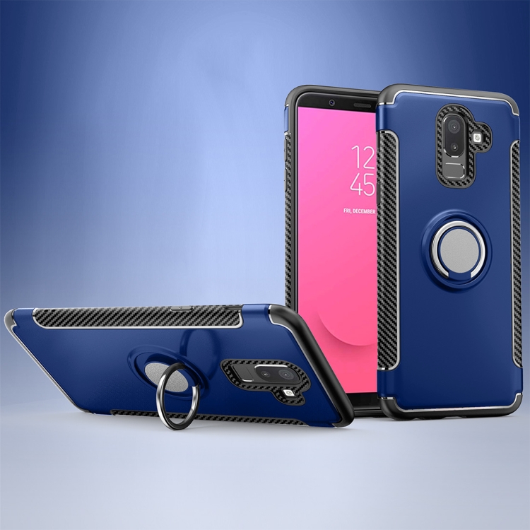 

Magnetic 360 Degree Rotation Ring Armor Protective Case for Galaxy J8 (2018)(Blue)