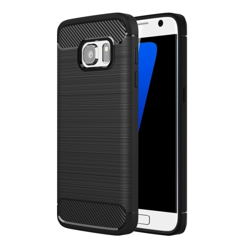 

For Galaxy S7 / G930 Brushed Texture Fiber TPU Rugged Armor Protective Case(Black)