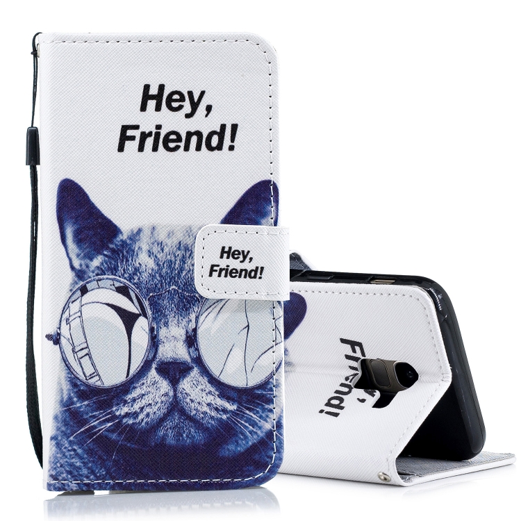 

Cool Cat Pattern Horizontal Flip Leather Case for Galaxy J6 (2018), with Holder & Card Slots & Wallet