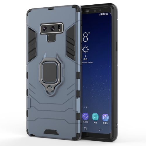 

PC + TPU Shockproof Protective Case with Magnetic Ring Holder For Galaxy Note9(Navy Blue)