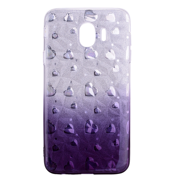 

Heart Pattern Diamond Texture TPU Protector Back Cover Case for Galaxy J4 (2018)(Grey)