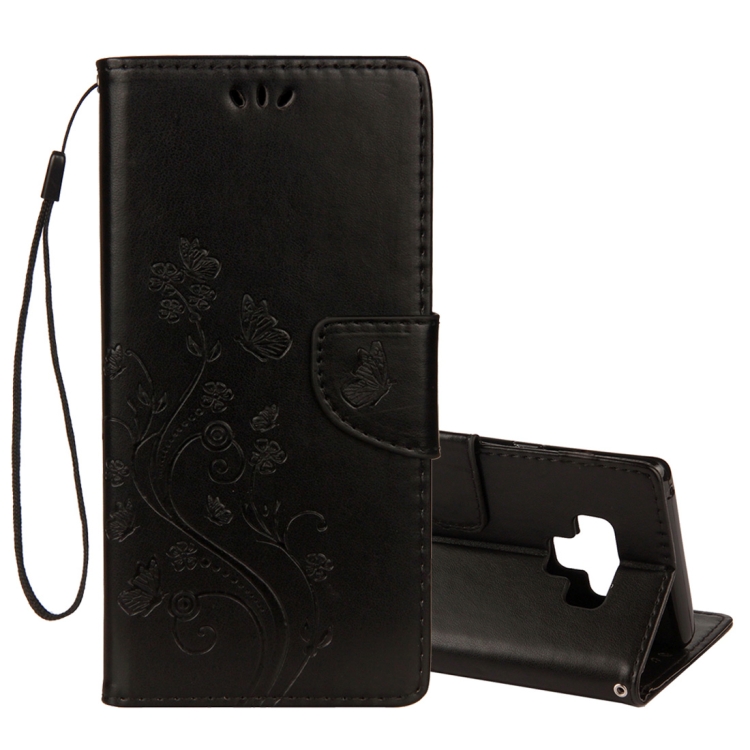 

Embossed Butterfly Pattern Horizontal Flip Leather Case with Card Slot & Holder & Wallet & Lanyard For Galaxy Note9(Black)
