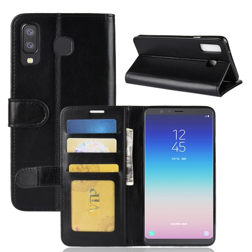 

Crazy Horse Texture Horizontal Flip Leather Case for Galaxy A9 Star / A8 Star, with Wallet & Holder & Card Slots(Black)