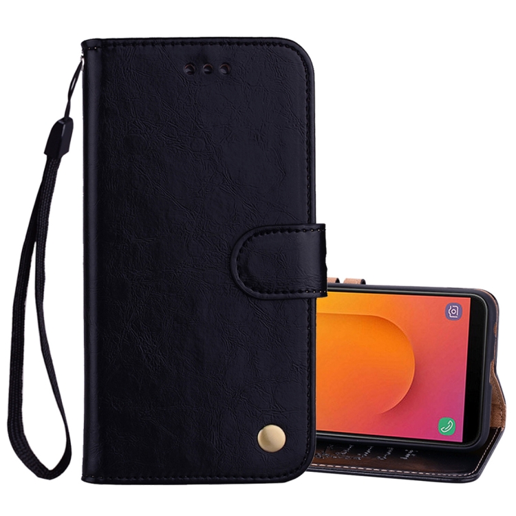 

Business Style Oil Wax Texture Horizontal Flip Leather Case, with Holder & Card Slots & Wallet For Galaxy J8 (2018) (EU Version)(Black)