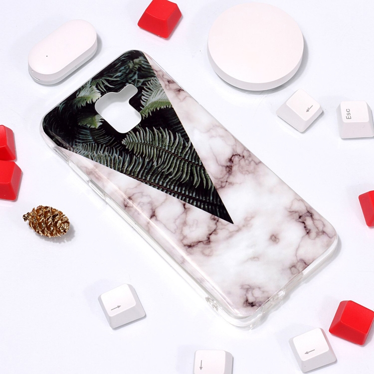 

Marble Pattern TPU Soft Protective Case For Galaxy J6 (2018)(Leaves)
