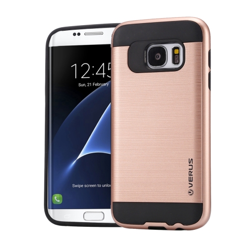 

For Galaxy S7 Edge / G935 Brushed Texture PC + TPU Protective Case(Rose Gold)