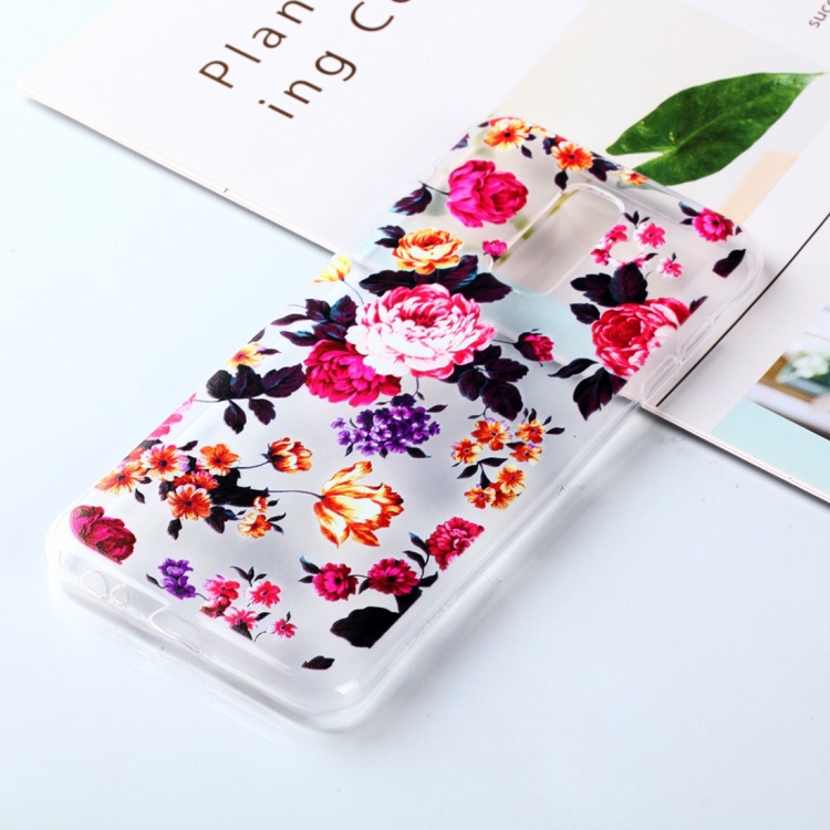 

Transparent Varnish Painting Soft TPU Case For Galaxy J8 (2018)(Flowers)