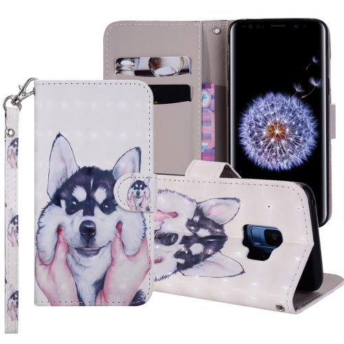 

Husky Pattern Colored Drawing Horizontal Flip Leather Case for Galaxy S9, with Holder & Card Slots & Wallet & Lanyard