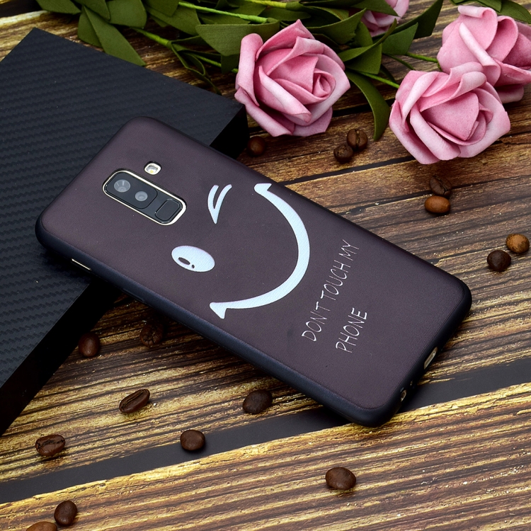 

Painted Soft TPU Protective Case For Galaxy A6+ (2018)(Smiling Face)