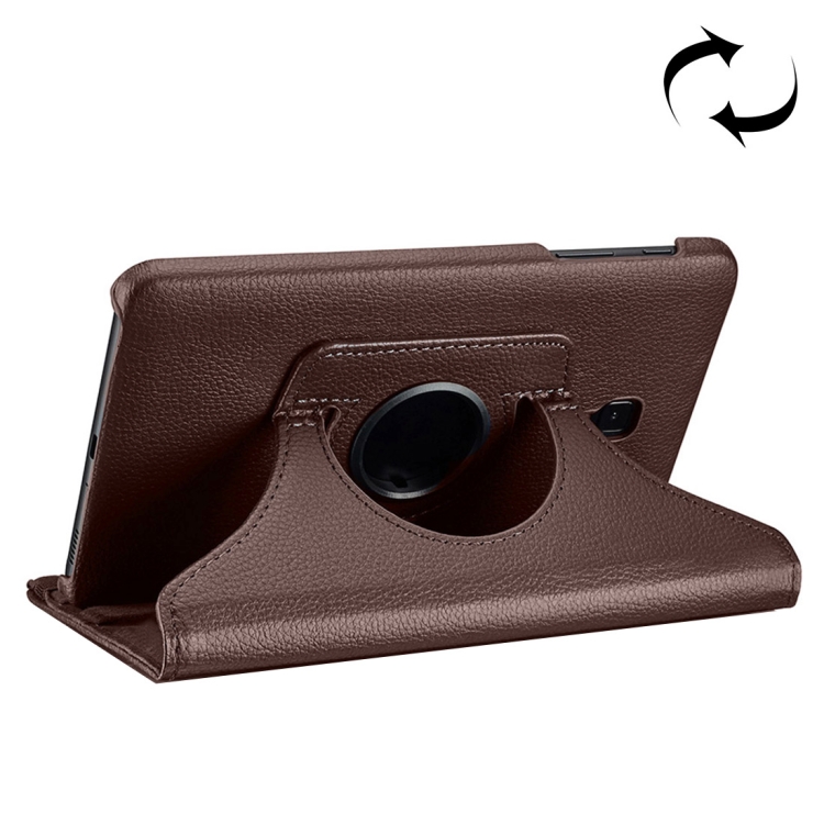

For Galaxy Tab A 8.0 (2017) / T380 / T385 Litchi Texture Horizontal Flip 360 Degrees Rotation Leather Case with Holder(Brown)