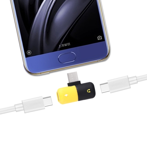 

2 in 1 Dual USB-C / Type-C Female to USB-C / Type-C Male Pill Capsule Mini Audio & Charge Adapter Splitter, For Galaxy S8 & S8 + / LG G6 / Huawei P10 & P10 Plus / Oneplus 5 / Xiaomi Mi6 & Max 2 and other Smartphones(Yellow+Black)