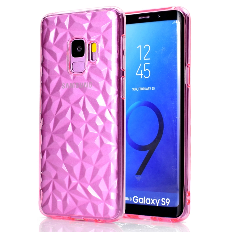

3D Diamond Texture TPU Case for Galaxy S9 (Pink)