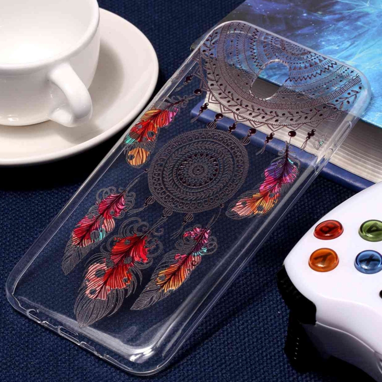 

For Galaxy J7 (2017) / J730 ( EU Version) Embossment Feather Bells Pattern Soft TPU Protective Case