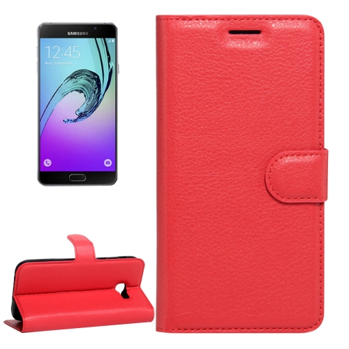 

For Galaxy A3(2017) / A320 Litchi Texture Horizontal Flip Leather Case with Magnetic Buckle & Holder & Card Slots & Wallet(Red)