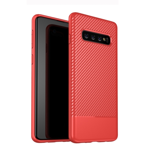 

Lewei Series Carbon Fiber Texture TPU Protective Case for Galaxy S10 (Red)