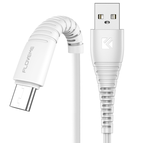 

FLOVEME 1m 2.4A USB to USB-C / Type-C Fast Charging & Data Cable, for Galaxy, Huawei, Xiaomi, LG, HTC and other Smartphones(White)