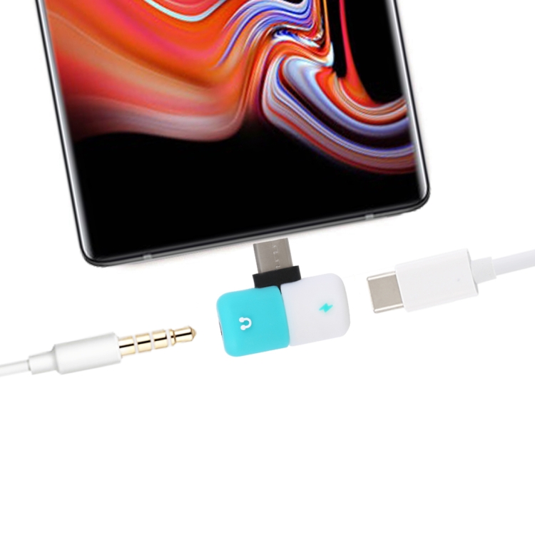 

Type-C to Type-C & 3.5mm Jack Capsule Audio Converter, For Galaxy, HTC, Google, LG, Sony, Huawei, Xiaomi, Lenovo and Other Android Phone (Blue)