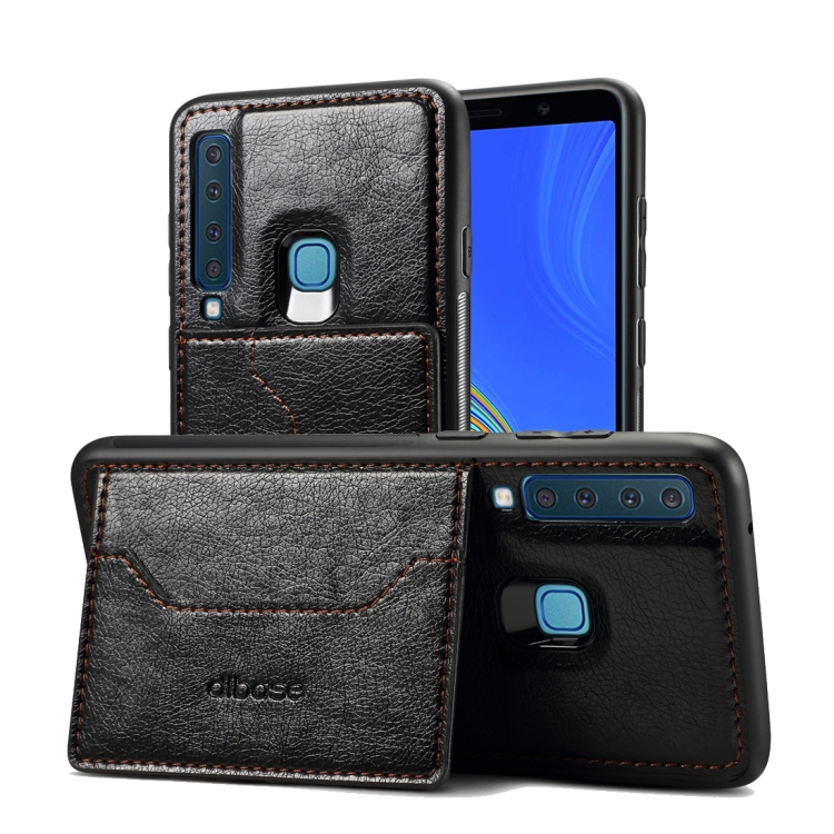 

Dibase TPU + PC + PU Crazy Horse Texture Protective Case for Samsung Galaxy A9 (2018) / A9s, with Holder & Card Slots (Black)
