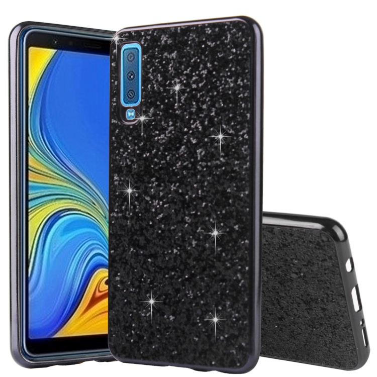 

Glitter Powder Shockproof TPU Protective Case for Samsung Galaxy A7 (2018) (Black)