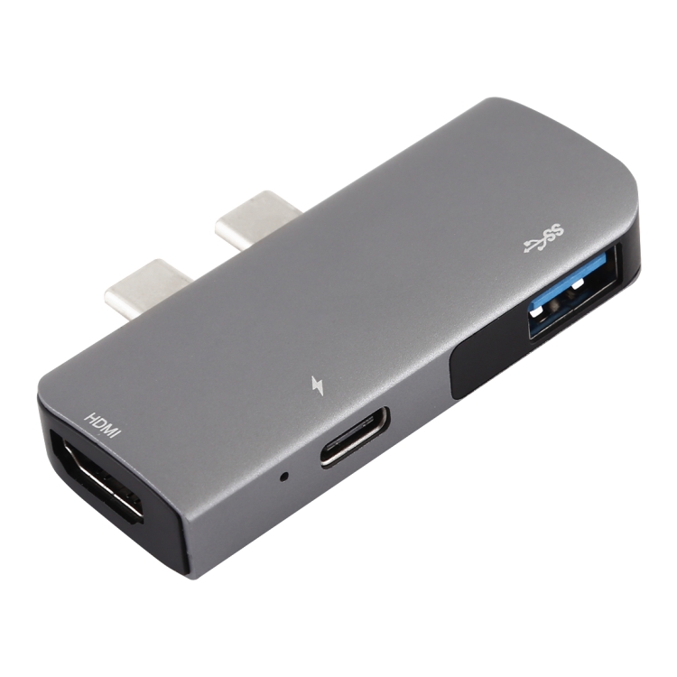 

Double USB-C / Type-C to PD Port + USB 3.0 + HDMI Multifunctional Extension HUB Adapter
