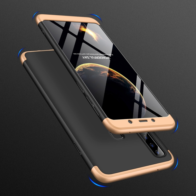 

GKK Three Stage Splicing Full Coverage PC Case for Samsung Galaxy A9 (2018) / A9s (Black Gold)