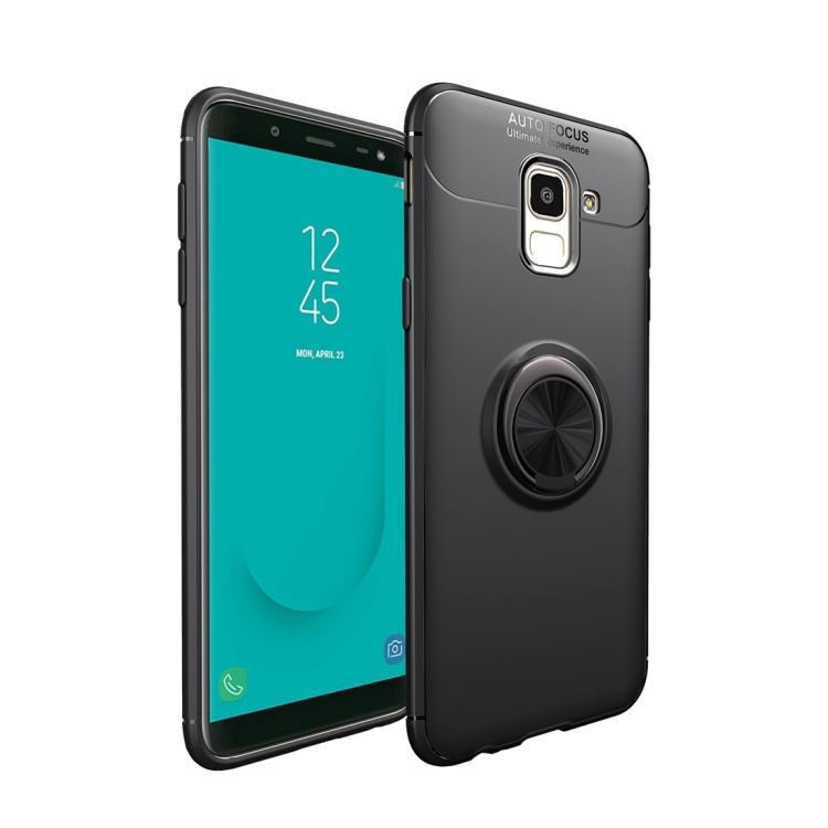 

lenuo Shockproof TPU Case for Samsung Galaxy J6 Plus, with Invisible Holder(Black)