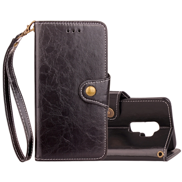 

For Galaxy S9+ Retro Crazy Horse Texture Wax Horizontal Flip Leather Case with Holder & Wallet & Card Slots & Lanyard(Black)