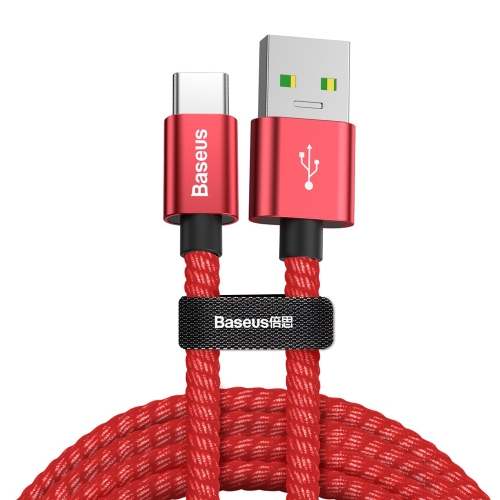 

Baseus CATKC-A09 5A USB to USB-C / Type-C Dual-modet Fast Charging Cable, Cable Length: 1m(Red)
