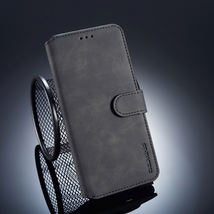 

DG.MING Retro Oil Side Horizontal Flip Case for Galaxy A7 (2018), with Holder & Card Slots & Wallet (Black)