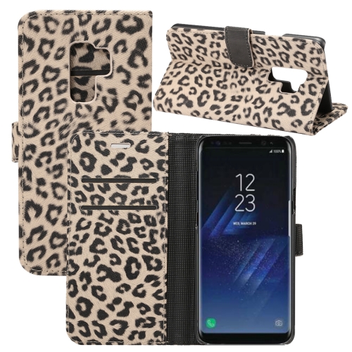 

For Galaxy S9+ Leopard Pattern PU + PC Horizontal Flip Leather Case with Holder & Card Slots & Wallet(Brown)