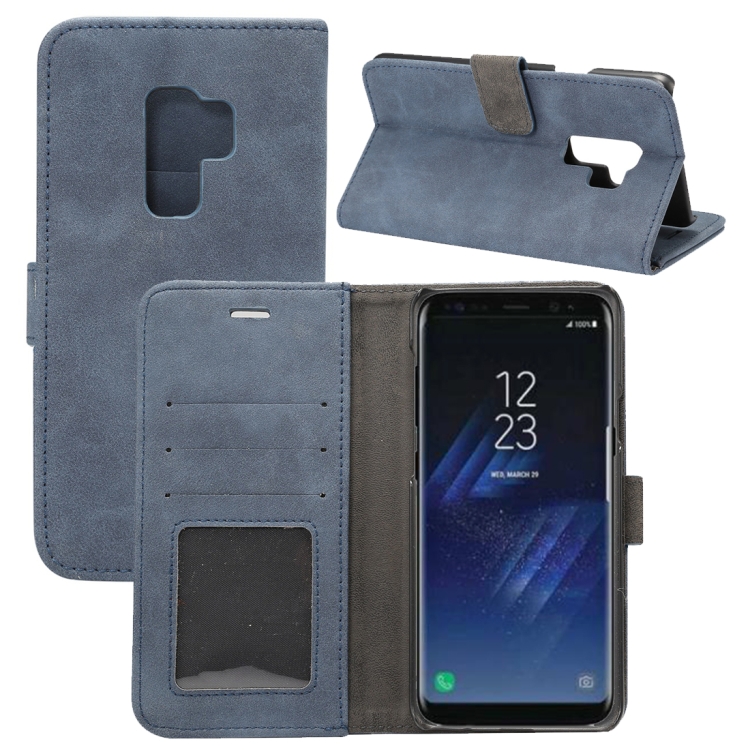 

For Galaxy S9+ Sheep Bar Material PU + PC Horizontal Flip Leather Case with Holder & Card Slots & Wallet(Blue)