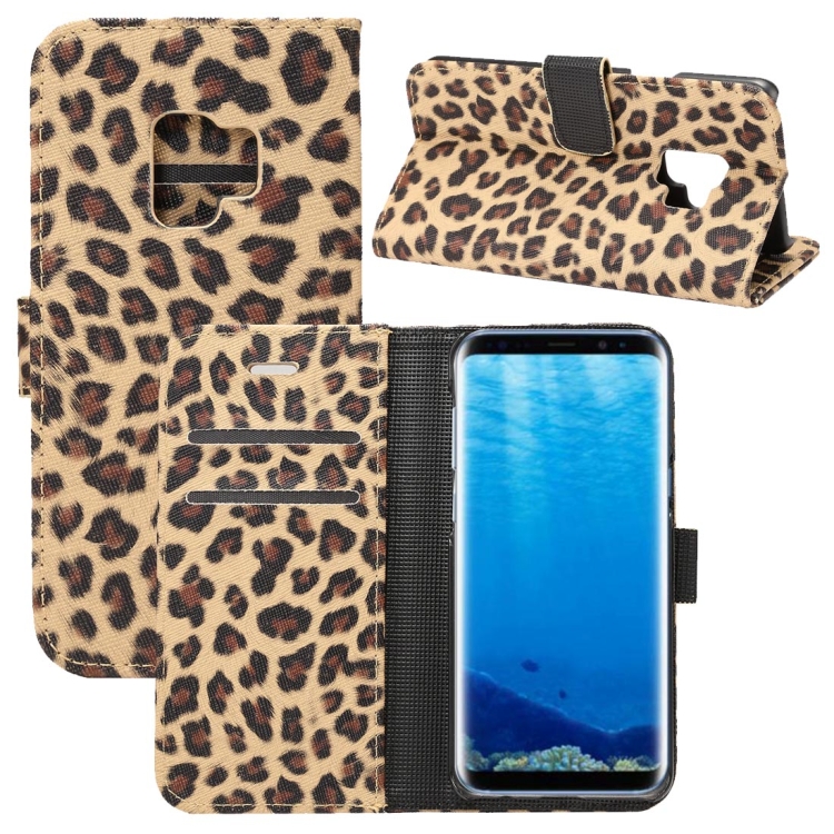 

For Galaxy S9 Leopard Pattern PU + PC Horizontal Flip Leather Case with Holder & Card Slots & Wallet(Yellow)