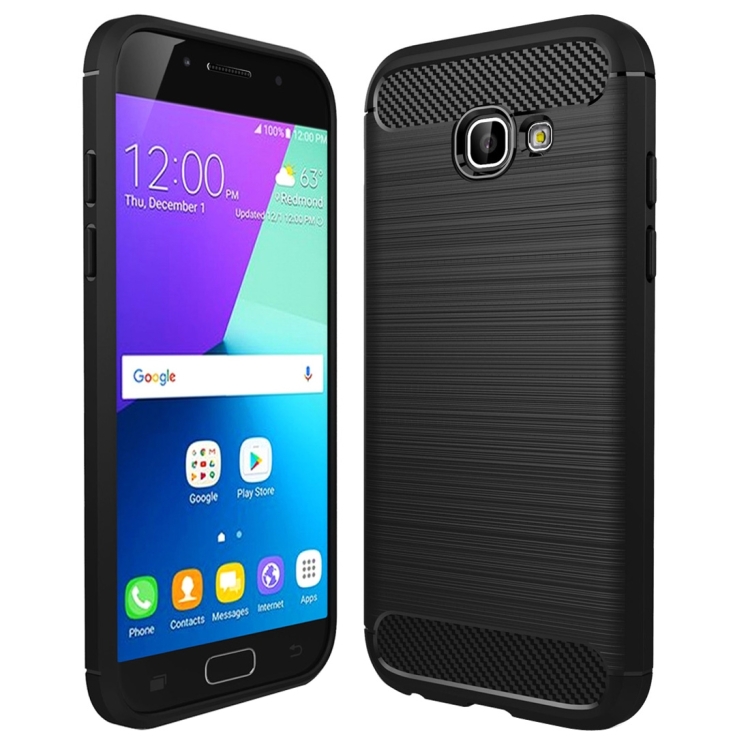 

For Smasung Galaxy A5 / A520 (2017) Brushed Carbon Fiber Texture Shockproof TPU Protective Case(Black)