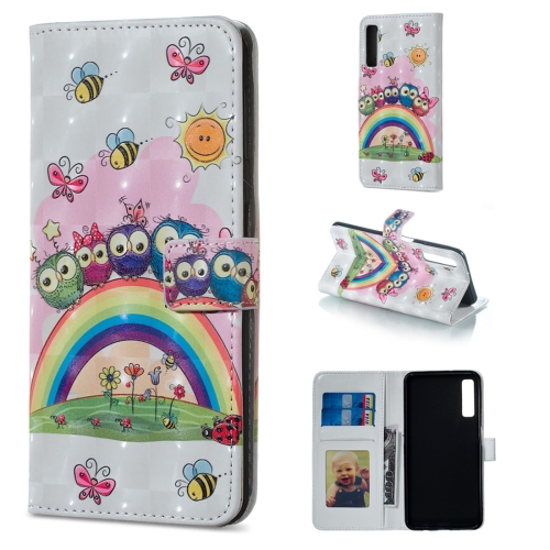 

Owl Family Pattern Horizontal Flip Leather Case for Galaxy A7 (2018), with Holder & Card Slots & Photo Frame & Wallet